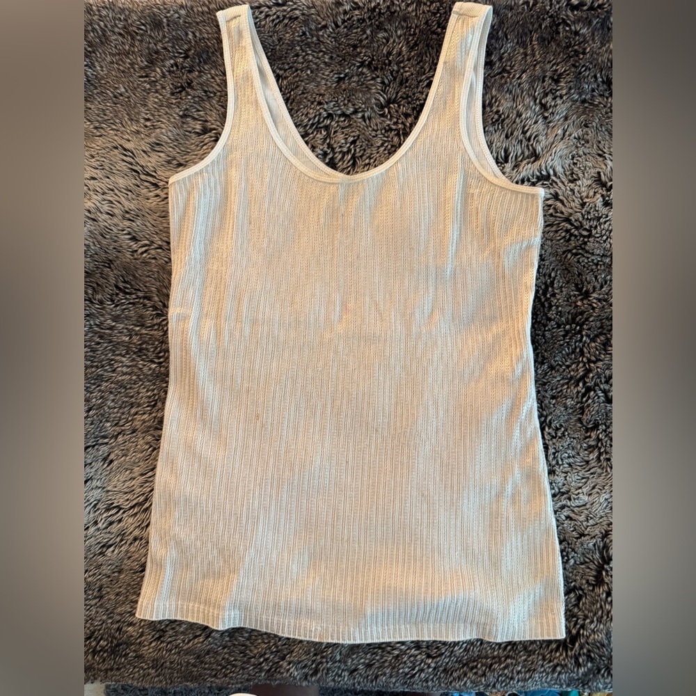 Elegant gold sequin cream Ribbed Tank Top from Express